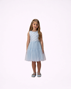 VESTIDO AZUL CLARO COM SAIA TULE - PETIT CHERIE