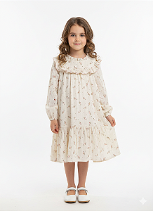 VEWSTIDO INVERNO FLOR CREME PETIT CHERIE