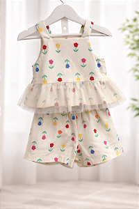 CONJUNTO CREME FLORES - MON SUCRE