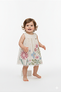 VESTIDO BABY CREME TULE - MON SUCRÉ