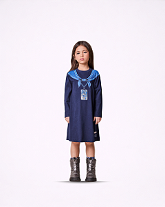 VESTIDO ML MINNIE AZUL MARINHO - ANIMÊ