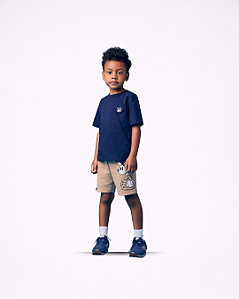 CJ BLUSA AZUL MARINHO BERMUDA BEGE MICKEY - YOUCCIE