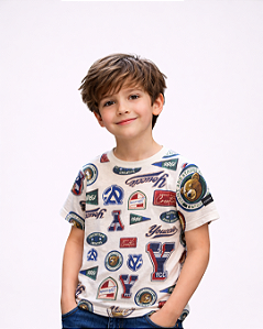 T-SHIRT ESTAMPADA PATCHES FIRST YOUCCIE