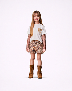 SHORT EM SARJA ANIMAL PRINT ONCA - ANIMÊ