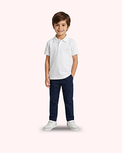 CAMISA POLO BRANCA MEIA MALHA - FBR