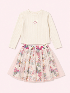 CONJ SAIA BORBOLETA TULE BLUSA ML 048 - MON SUCRÉ