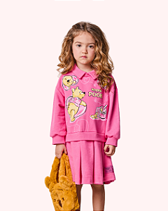 VESTIDO COLLEGE POOH ROSA CHERRY/DONUT - ANIMÊ