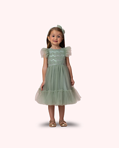 VESTIDO TULE VERDE ANTIGO 28 164 - PETIT CHERIE