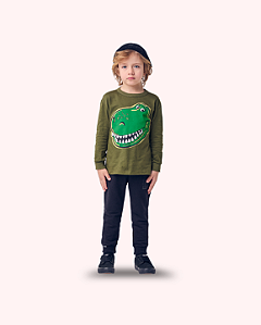 CJ T-SHIRT T-REX ML CALC VERDE MUSGO
