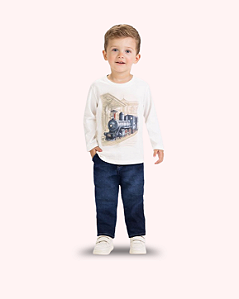 CAMISETA MASCULINA OFF WHITE TREM - MILON
