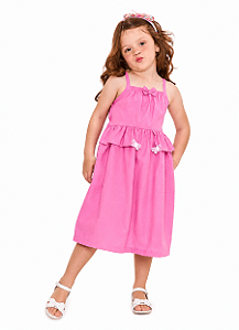 VESTIDO BORBOCORES ROSA - ALPHABETO