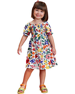 VESTIDO FEMININO BRANCO FLORIDO - NANAI