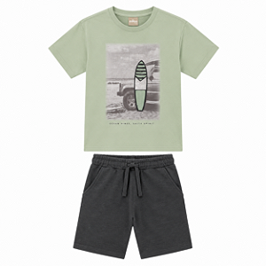 CONJUNTO MASCULINO VERDE CHA MATCHA SURF MILON