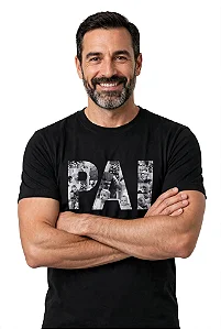 Camiseta Personalizada Dia Dos Pais Pai Com Colagem Fotos
