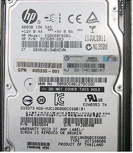 HD HP 600GB 10K SAS 2,5 6G DP HOTPLUG - 635335-001