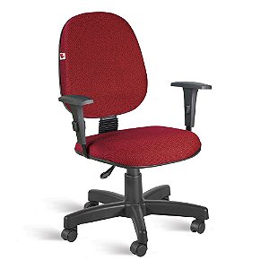 Cadeira Gerente Giratória Braços Tecido Vermelho