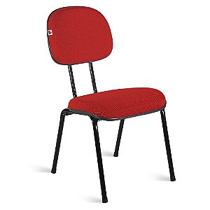 Cadeira Secretária Pé Palito Tecido Vermelho