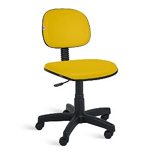 Cadeira Secretária Giratória Couro Ecológico Amarelo
