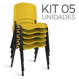 Cadeira Lara Plástica Fixa Kit 05 A/E