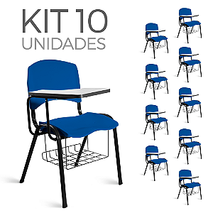 Cadeira Lara Plástica Universitária Kit 10 A/E