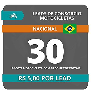 30 Leads de Consórcio de Motocicleta