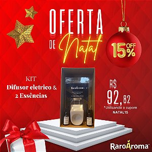 Kit de Natal Personalizado | Difusor Elétrico Porcelana + 2 Essências 10ml + Caixa Kraft