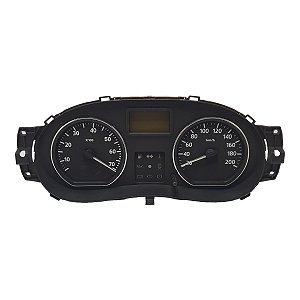 Painel Instrumentos Logan Sandero 2007 A 2013 Cromado Fundo Preto (Sem Lente) 200Km 7000Rpm 248108350R Original