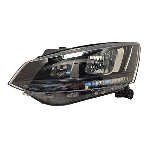 Farol Dianteiro Fox Crossfox 2015 A 2022 Esquerdo Mascara Negra Aro Cromado Foco Duplo 5Z0941007C Original