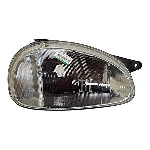 Farol Dianteiro Corsa Classic 1994 A 2001 (Ferrugem No Foco) Direito Mascara Cromada Foco Simples Paralelo
