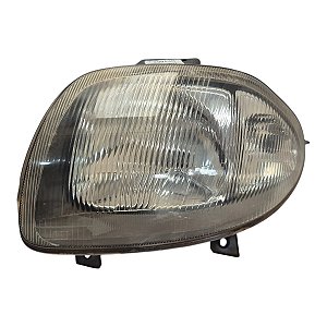 Farol Dianteiro Clio 1999 A 2002 (Lente Manchada) Direito Mascara Cromada Foco Simples Original