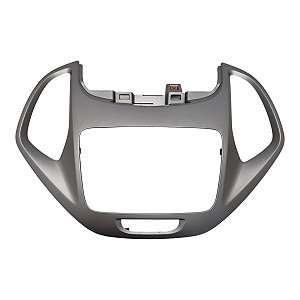Moldura Central Painel Ford Ka 2014 A 2021 2 Din Prata Original