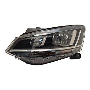 Farol Dianteiro Fox Crossfox 2015 A 2022 Esquerdo Mascara Negra Aro Cromado (Linha Inf. Cromada) Original