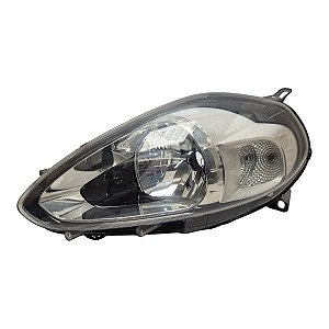 Farol Dianteiro Punto 2013 A 2017 Esquerdo Mascara Negra Aro Cromado 518784090 2122351 Original