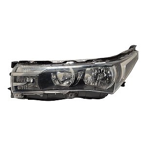 Farol Dianteiro Corolla 2015 A 2017 (Garrinha Quebrada) Esquerdo Mascara Negra Aro Cromado 8115002G20 Original