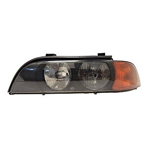 Farol Dianteiro Bmw E39 520I 230I 240I 1996 A 2000 (Regulador Quebrado) Esquerdo Mascara Negra Original
