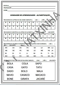 SONDAGEM DE APRENDIZAGEM PARA ALFABETIZAÇÃO