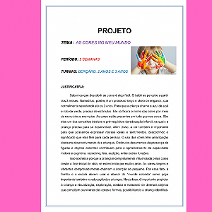 Projeto Escolar- Cores na Ed. Infantil