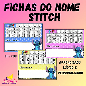 Fichas do Nome Stitch