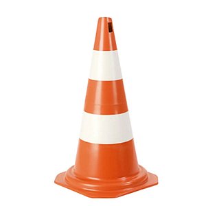 CONE SINALIZAÇÃO PVC - 70 CM  | LARANJA E BRANCO