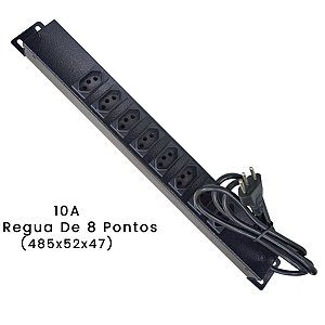 RÉGUA 19 POLEGADAS DE 8 POSIÇÕES PARA RACK | 10 AMPERES