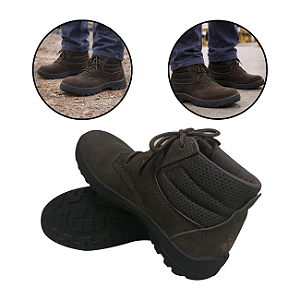 BOTINA NOBUCK IMBISEG MARROM COM BICO