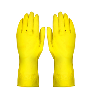 LUVA DE LATEX AMARELA ACABAMENTO FLOCADO | TAMANHO: 10