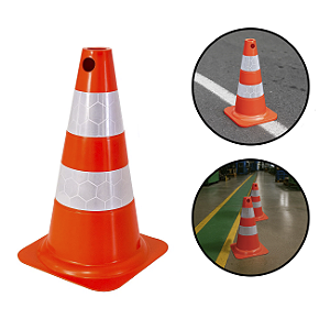 CONE FLEXÍVEL REFLETIVO LARANJA - 50 CM
