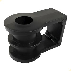 ROLDANA COM SUPORTE 2 VIAS (RANHURAS) | PRETO