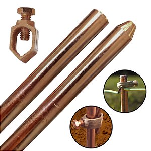 HASTE DE ATERRAMENTO BAIXA CAMADA | 5/8 - 12,7MM - 1,5MT | COM CONECTOR