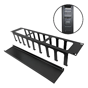 GUIA DE CABO FECHADO 2U PARA RACK TELECOM 19"
