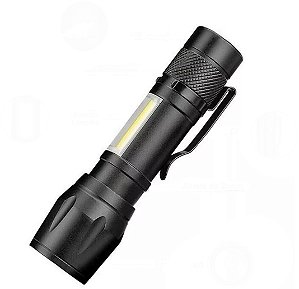 LANTERNA TATICA USB COM 3 MODOS