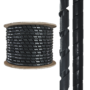ORGANIZADOR DE CABOS ESPIRAL PRETO 3/4 - 50 METROS