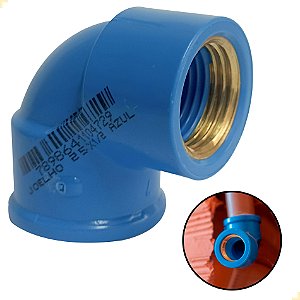 JOELHO 90° BUCHA LATÃO - 20x1/2 | AZUL