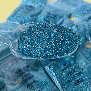 Glitter Holográfico Fino Azul Tiffany - 6g